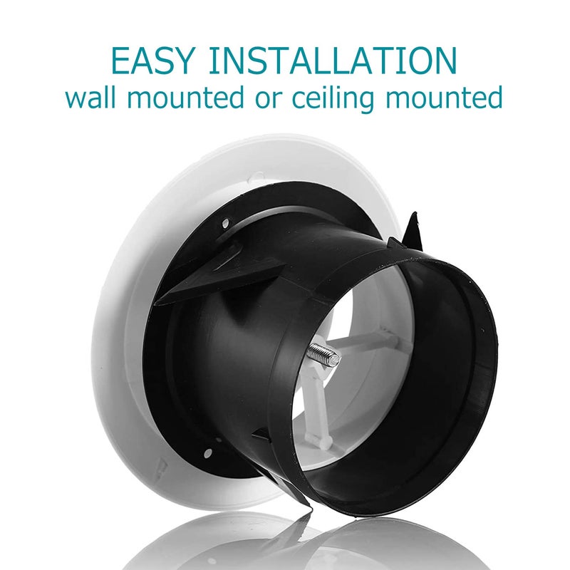 HG Power 3 Inch Air Vent Covers, ABS Adjustable Soffit Vent, Round Ceiling Diffuser for Living Room, Closet, Bathroom, Kitchen, Ventilation Use, White - Image 4
